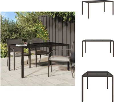 Produktbild von vidaXL Gartentisch 150x90x75 cm Gehärtetes Glas Poly Rattan Braun -  Gartentische