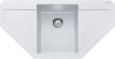 Produktbild von FRANKE MARIS MRG 612-E Eckspüle / Fraganit / Glacier / Druckknopf / 45 cm