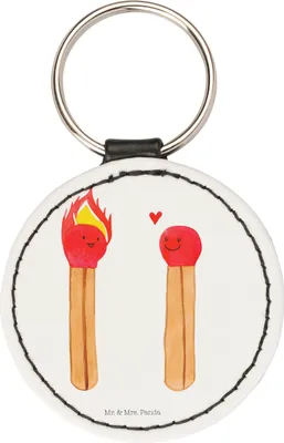Produktbild von Mr. & Mrs. Panda Schlüsselanhänger Streichhölzer - Weiß - Geschenk, Liebesbeweis, Freundin, Liebesgeschenk, Anhänger, kleiner, Bunt, Taschenanhänger, mini