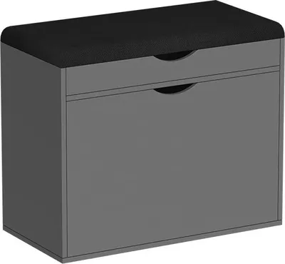 Zdjęcie produktu dla Ławka na buty Vicco Schufy Antracyt 60 x 51 cm z 2 przegrodami, Model 56661
