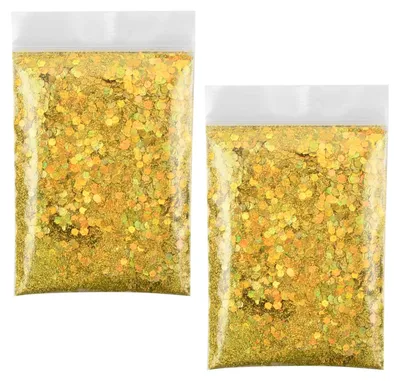 Glitzerpulver Gold 100 g (2x50 g) für Basteln, Nägel, Deko