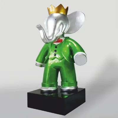 Produktbild von Casa Padrino XXL Deko Skulptur Elefant mit Krone H. 180 cm - Garten Deko Figur