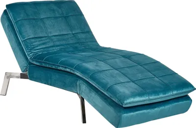 Produktbild von BELIANI Chaiselongue Blaugrün Samtstoff mit Verstellbarem Kopfteil und Schlaffunktion Retro Design Glamouröser Stil