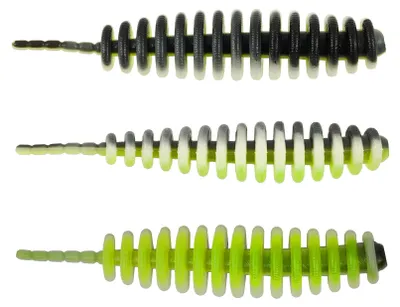 Produktbild von Spro Trout Master Worm 45 45mm Garlic Aroma UV 15 Farben : Black Chartreuse Farbe: Black Chartreuse