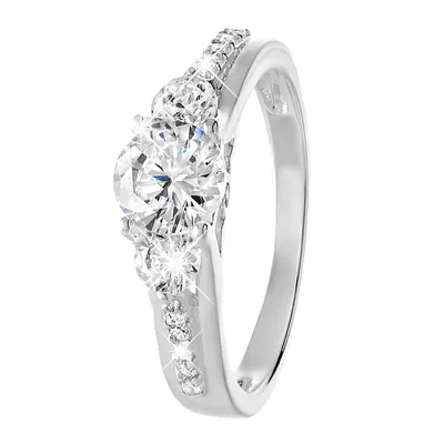 Produktbild von Lucardi - Damen Plattierter Ring - Schmuck - Geschenk Silber