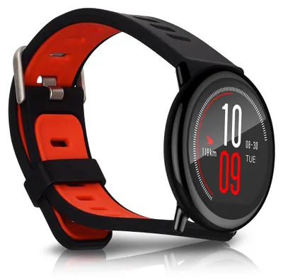 Produktbild von kwmobile Silikon Uhrenarmband für Huami Amazfit Armband - Ersatzarmband für Fitnesstracker - Wechselarmband Smartwatch - Schwarz