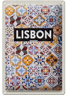 Produktbild von Blechschild Reise 20x30cm Lisbon Portugal Mosaik Kunst