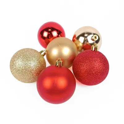 Image de Set de boules de Noël en plastique avec différentes finitions, Ø 7 cm, 8 pièces
