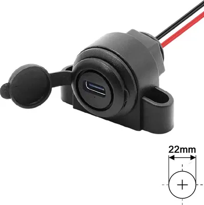Produktbild von Ampire ZBC031USB-C Ladegerät 12/24V > USB-C, 3.1A/5V