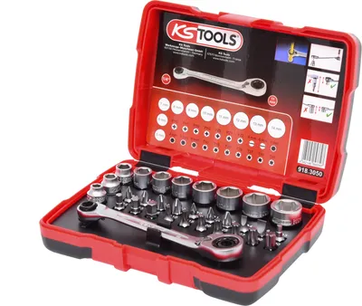 Obrázek produktu pro KS TOOLS 1/4"+ 11 mm Durchgangs-Steckschlüssel- und Bit-Satz 31-tlg. 918