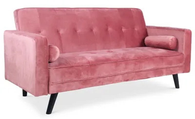 Image de MENZZO Canapé convertible clic-clac scandinave Slow Velours Rose