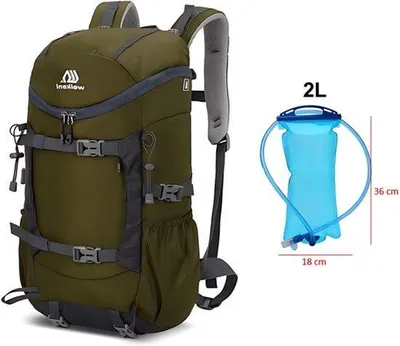 Image de CarryQuest® - Sac à dos d'hydratation - 30L, nylon, avec poche à eau de 2L, couleur verte