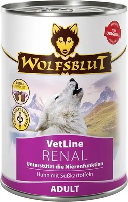 Produktbild von Wolfsblut VetLine Renal, Adult, jede Rasse, Huhn, Süßkartoffeln, 395 g