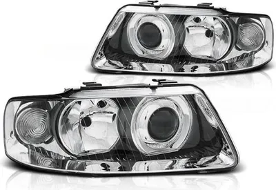 Image de Phares design adaptés à l'Audi A3 8L restylée 2000-2003, chromés