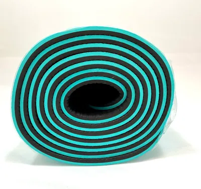 Produktbild von Yogamatte TPE Fitnessmatte Gymnastikmatte Sportmatte Türkis/Schwarz 183x66x0.6cm