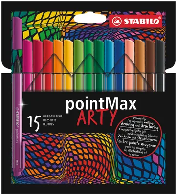 Image de Stylos-feutres - STABILO pointMax - ARTY - Pack de 15 - avec 15 couleurs différentes