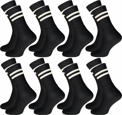 Produktbild von Gawilo Tennissocken mit optimalem Preis-/Leistungsverhältnis | Sportsocken mit Frotteesohle | Herren (8 Paar), Schwarz / 43 - 46