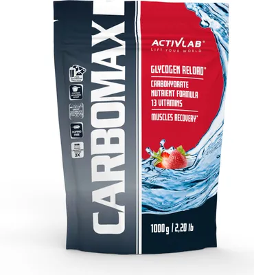 Produktbild von Activlab Carbomax 1000g, Regeneration, Kohlenhydrate, Vitamine, Mineralien - Erdbeere