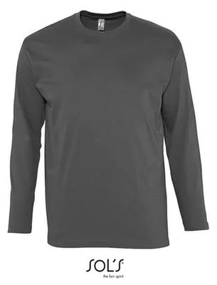Image de SOLs 11420 | T-shirt Monarch à manches longues pour hommes - Couleur : Dark Grey (Solid) - Taille : XL