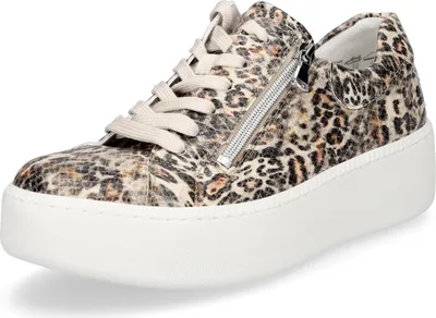 Produktbild von Waldläufer Damen Plateau Sneaker Nicky taupe Leo 4,5