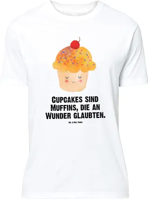 Produktbild von Mr. & Mrs. Panda Größe L T-Shirt Cupcake - Weiß - Geschenk, Muffin, Tshirt, Wunder, mit Spruch, Küche, Shirt, Deko, Lustige Sprüche, Cupcakes, Motivation
