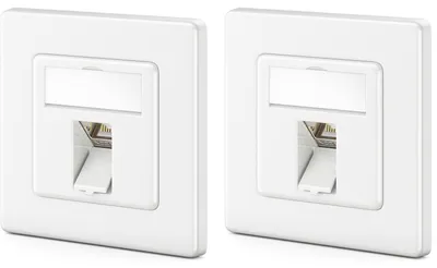 Immagine prodotto di deleyCON, presa di rete CAT7, 1 porta, 10 Gigabit, da incasso, confezione da 2 pezzi - Bianco