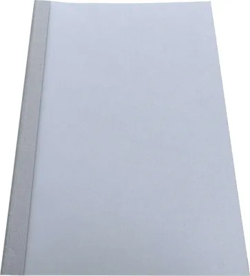 Produktbild von POV Premium Thermobindemappen, 270g/m², Lederstruktur, dunkelgrau, glasklare Folie, 4 mm (für 31 - 40 Blatt 80g/m² Papier)