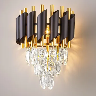Immagine prodotto di Applique CRISTAL nero e oro 2xE14x15W in metallo, dimensioni: 30x24x15 cm, IP20, Milagro