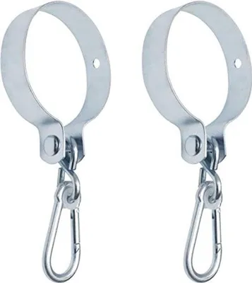 Productafbeelding van Schommelhaak Set Met Manchethaken en Karabijnhaken - 120 mm - 350 kg Draagkracht - 2 Stuks