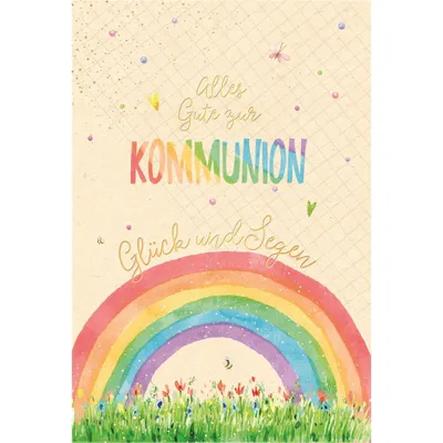 Produktbild von Kommunion - Zuckerrohrpapier - Glückwunschkarte im Format 11,5 x 17