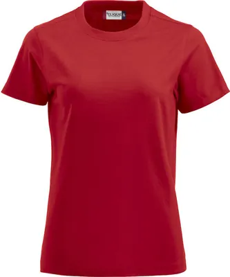 Produktbild von Damen T-Shirt Premium-T Rundhals aus Baumwolle und Elasthan, Single-Jersey mit doppeltem Kragen