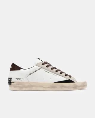 Image de Baskets pour homme Crime London, modèle "London", référence 10003AA9, couleur marron, style "distressed" (aspect vieilli)
