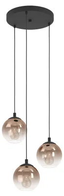 Produktbild von EGLO Cluster Hängelampe Ariscani 1, 3-flammige Pendelleuchte Esstisch, Hängeleuchte Treppenhaus,, Esszimmerlampe hängend, E27 Fassung, Ø 42,5 cm