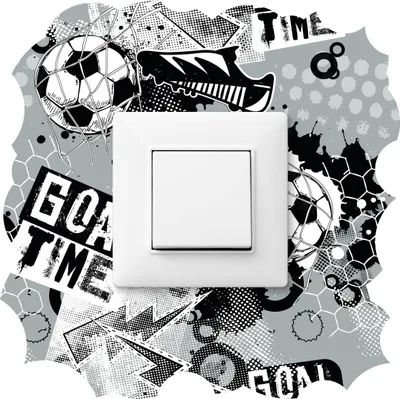 Produktbild von Muralo Wandtattoo-Lichtschalter Moderner FUßBALL Graffiti 20x20cm Aufkleber für Kinderzimmer