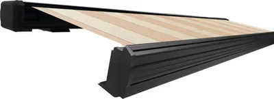 Produktbild von SOLUNA Kassettenmarkise Exquisit 3,5x3 Dessin S2238 Gestell DB703 dunkelgrau Antrieb links inkl. Motor und Wandschalter