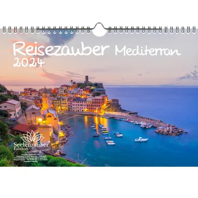Produktbild von Reisezauber Mediterran DIN A4 Kalender für 2024 Urlaub Reisen Mittelmeer Stadt und Land - Seelenzauber