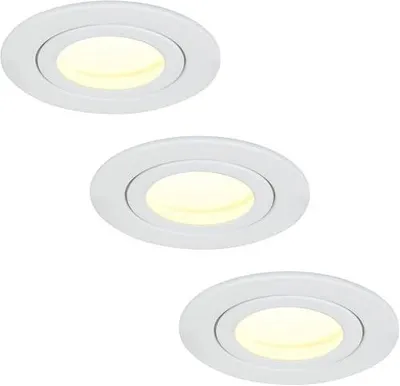 Zdjęcie produktu dla Reflektory LED do zabudowy okrągłe 5W neutralna biel 4000K IP44 zestaw 3