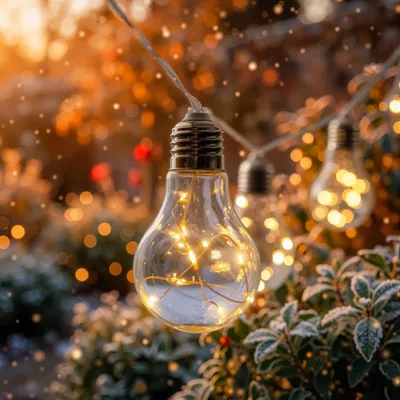 Produktbild von esotec LED Glühbirnen Lichterkette 4,5 Meter 10 LEDs warmweiß winterfest, KI-generiertes Bild