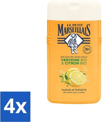 Immagine prodotto di Le Petit Marseillais - Gel doccia - limone e verbena - idratante - 250 ml - confezione risparmio - 4 pezzi