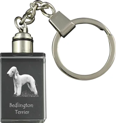 Obrázok produktu pre Bedlington teriér - Krištáľový prívesok na kľúče s fotografiou psa, svietiaci prívesok na kľúče, jedinečný darček od značky Art-Dog