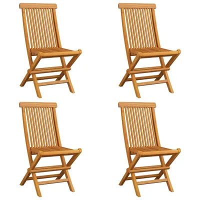 Produktbild von Gartenstühle mit Anthrazit Kissen 4 Stk. Massivholz Teak