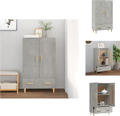 Obrázek produktu pro vidaXL Highboard concrete grey 70x31x115 cm materiál na bázi dřeva - Příborníky