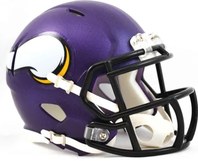 A Minnesota Vikings NFL mini football helmet.