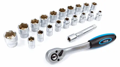 Immagine prodotto di Set chiave a cricchetto 1/2" con bussole ,20 pezzi