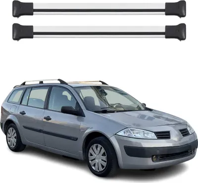 Image de OMAC Barres de toit en aluminium pour Renault Megane II 2003-2008 Gris 2Pcs