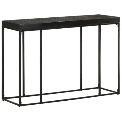 Produktbild von Konsolentisch, Beistelltisch, Flurtisch, mit Stauraum, Schwarz 110x35x76 cm Massivholz Akazie und Mango - fernsehtisch CC12040