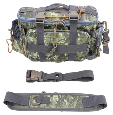 Image de Sac à bandoulière de pêche pour l'extérieur, grande capacité, multiple compartiments, conception pratique pour ranger le matériel, facile à transporter, vert