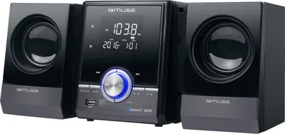 Produktbild von Muse M-38 BT, Heim-Audio-Mikrosystem, Schwarz, 1 Disks, China, 10 W, FM