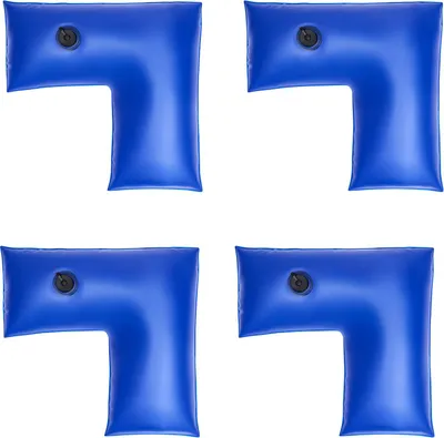 Produktbild von SucceBuy Wassersack für Ecken, 6er Set, Maße 570 x 565 mm, 0,4 mm dicke PVC-Beutel mit dichtem Schraubverschluss, Gewichtssäcke zur Sicherung von Poolabdeckungen im Winter, blau
