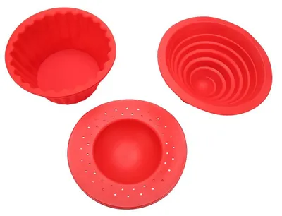 3er-Set große Silikon-Cupcake-Formen, antihaftbeschichtet, spülmaschinenfest